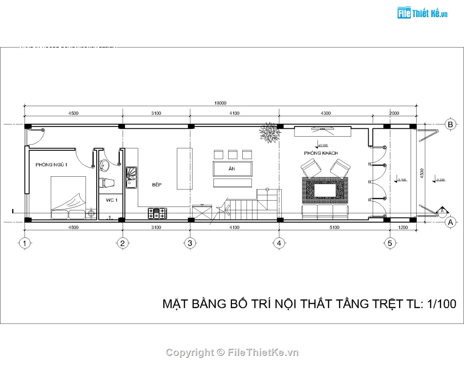 Nhà phố 3 tầng 4.5x18m,Autocad nhà phố 3 tầng,Bản vẽ nhà phố 3 tầng,Thiết kế nhà phố 3 tầng,bản vẽ nhà phố 3 tầng,File autocad nhà phố 3 tầng